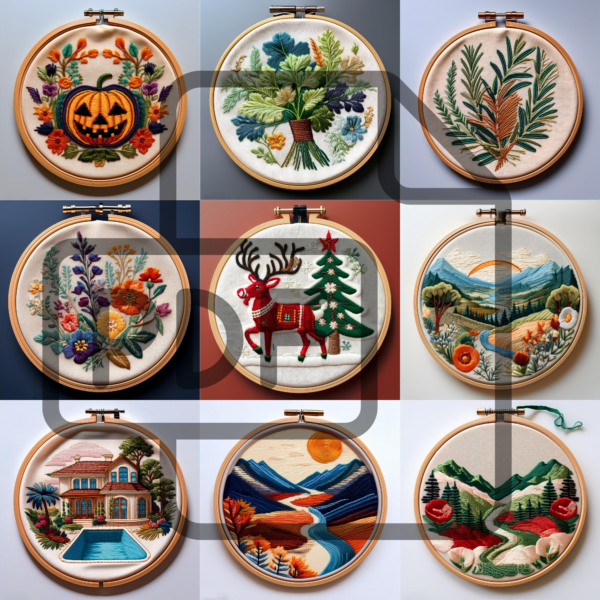 Simple embroidery pattern template for hand stitching.