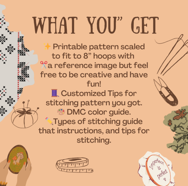 Decorative embroidery design for craft projects.