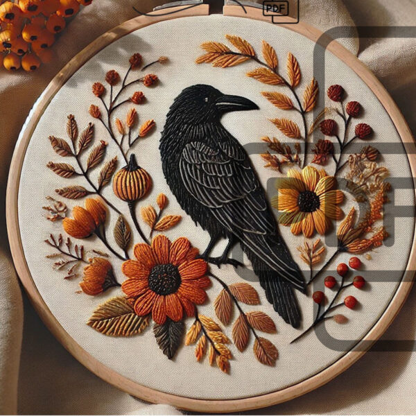 Handmade embroidery art pattern for crafting.