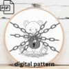 autumn bear embroidery hand embroidery pattern, autumn bear pattern, hand embroidery, hand embroidery pdf