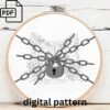 cat floral embroidery art hand embroidery pattern, cat floral art pattern, hand embroidery, hand embroidery pdf