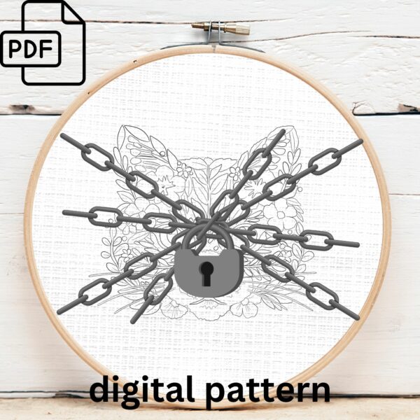 cat floral embroidery art hand embroidery pattern, cat floral art pattern, hand embroidery, hand embroidery pdf