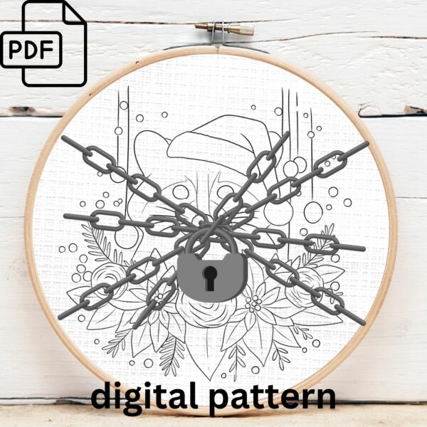 christmas raccoon hand embroidery pattern, christmas raccoon pattern, hand embroidery, hand embroidery pdf