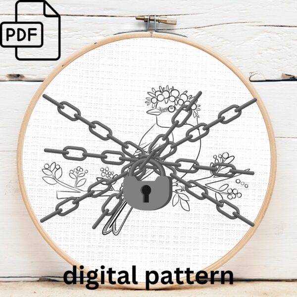 elegant bird embroidery hand embroidery pattern, elegant bird pattern, hand embroidery, hand embroidery pdf