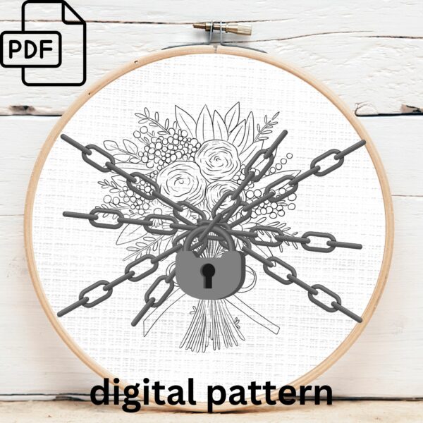 elegant floral bouquet hand embroidery pattern, elegant floral bouquet pattern, hand embroidery, hand embroidery pdf