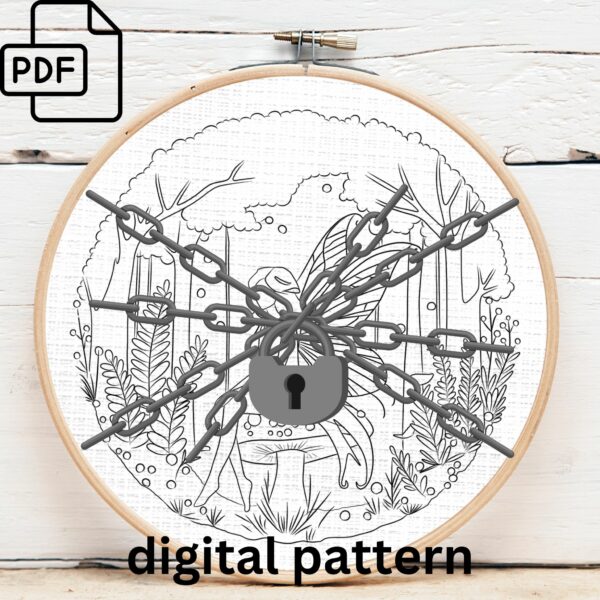 enchanted fairy embroidery hand embroidery pattern, enchanted fairy pattern, hand embroidery, hand embroidery pdf