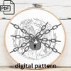 enchanted fairy on mushroom hand embroidery pattern, enchanted fairy on mushroom pattern, hand embroidery, hand embroidery pdf