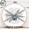 bee and floral hand embroidery pattern, bee and floral pattern, hand embroidery, hand embroidery pdf