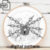 enchanted forest embroidery hand embroidery pattern, enchanted forest pattern, hand embroidery, hand embroidery pdf