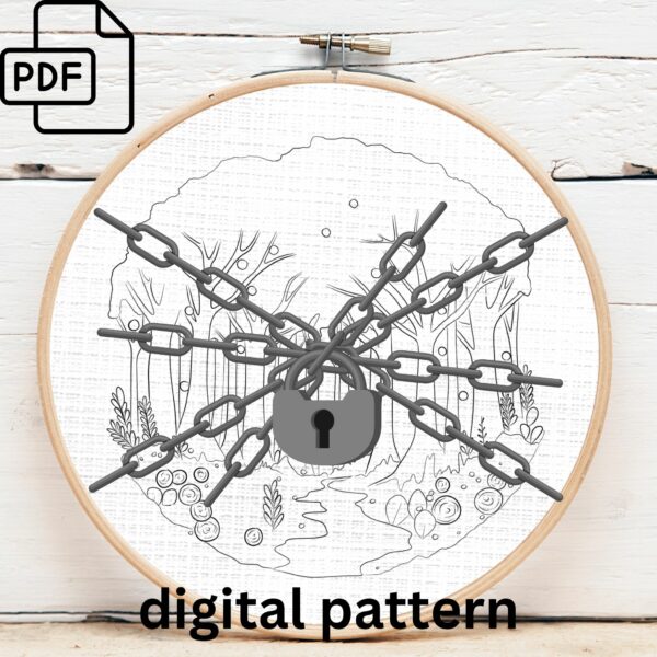 enchanted forest embroidery hand embroidery pattern, enchanted forest pattern, hand embroidery, hand embroidery pdf