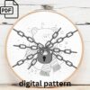 festive polar bear hand embroidery pattern, festive polar bear pattern, hand embroidery, hand embroidery pdf