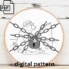 fishing bear embroidery hand embroidery pattern, fishing bear pattern, hand embroidery, hand embroidery pdf