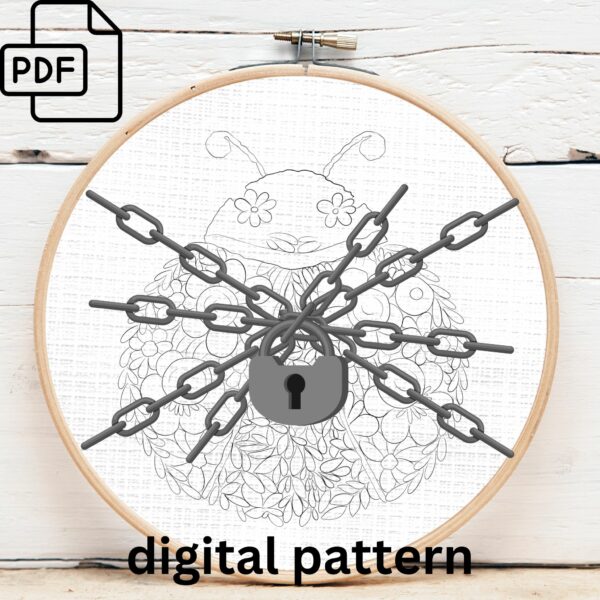 floral ladybug embroidery hand embroidery pattern, floral ladybug pattern, hand embroidery, hand embroidery pdf