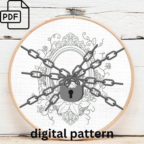 floral mirror hand embroidery pattern, floral mirror pattern, hand embroidery, hand embroidery pdf