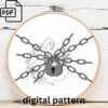 flowing red haired woman embroidery hand embroidery pattern, flowing red haired woman pattern, hand embroidery, hand embroidery pdf