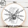 gothic floral coffin embroidery hand embroidery pattern, gothic floral coffin pattern, hand embroidery, hand embroidery pdf