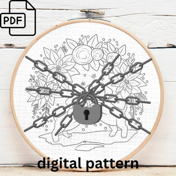 holiday puppies hand embroidery pattern, holiday puppies pattern, hand embroidery, hand embroidery pdf