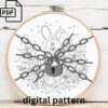 holly bunny embroidery hand embroidery pattern, holly bunny pattern, hand embroidery, hand embroidery pdf