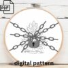 blossoming blue tree embroidery hand embroidery pattern, blossoming blue tree pattern, hand embroidery, hand embroidery pdf