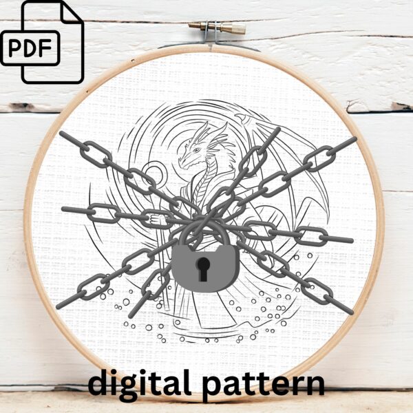 mystical dragon embroidery hand embroidery pattern, mystical dragon pattern, hand embroidery, hand embroidery pdf