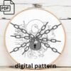 noble eagle knight embroidery hand embroidery pattern, noble eagle knight pattern, hand embroidery, hand embroidery pdf