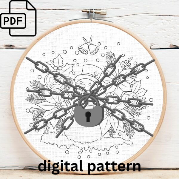 poinsettia snowman embroidery hand embroidery pattern, poinsettia snowman pattern, hand embroidery, hand embroidery pdf