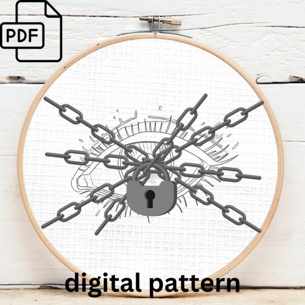blue eye hand embroidery pattern, blue eye pattern, hand embroidery, hand embroidery pdf