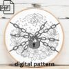 sleeping christmas pup hand embroidery pattern, sleeping christmas pup pattern, hand embroidery, hand embroidery pdf