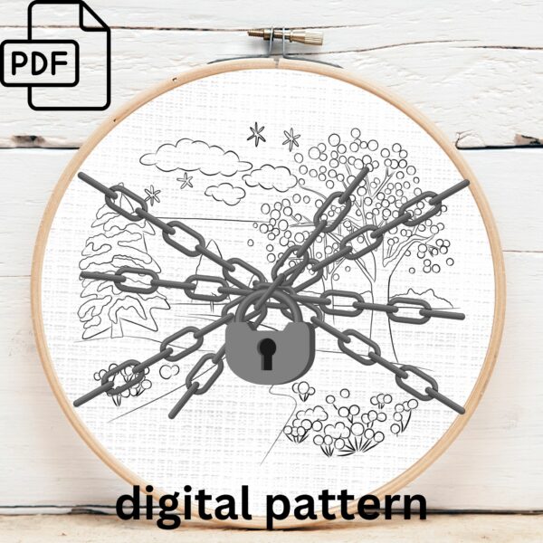 snowy path embroidery hand embroidery pattern, snowy path pattern, hand embroidery, hand embroidery pdf