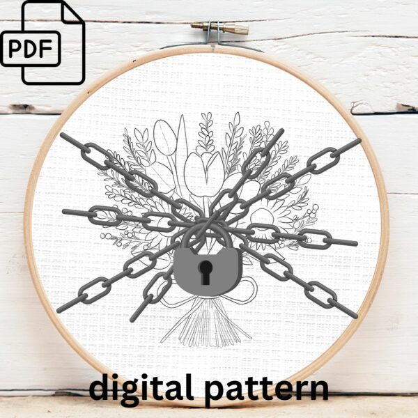 vibrant floral bouquet hand embroidery pattern, vibrant floral bouquet pattern, hand embroidery, hand embroidery pdf