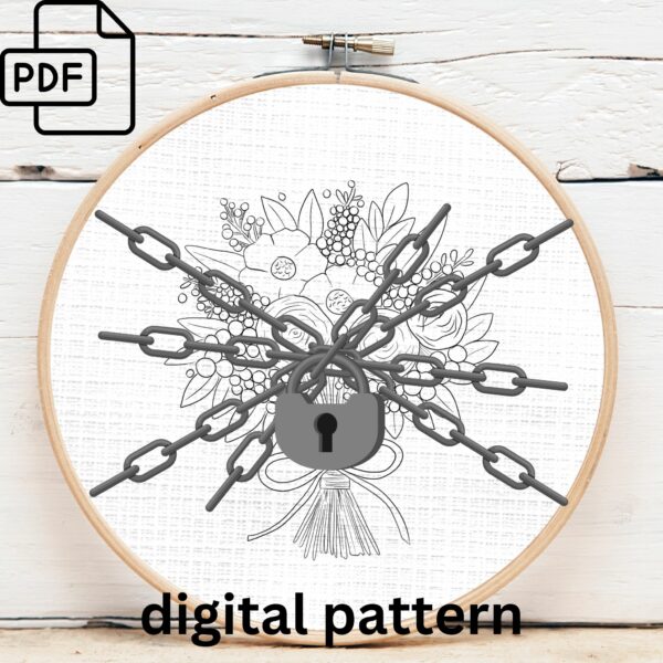 vibrant floral bouquet embroidery hand embroidery pattern, vibrant floral bouquet pattern, hand embroidery, hand embroidery pdf