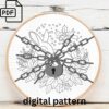 winter bunny embroidery hand embroidery pattern, winter bunny pattern, hand embroidery, hand embroidery pdf