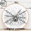 winter rabbit hand embroidery pattern, winter rabbit pattern, hand embroidery, hand embroidery pdf