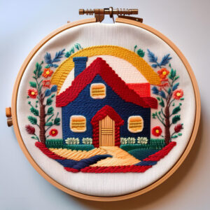 sunny cottage embroidery design hand embroidery pattern, sunny pattern, hand embroidery, hand embroidery pdf