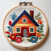vibrant cottage embroidery design hand embroidery pattern, vibrant pattern, hand embroidery, hand embroidery pdf