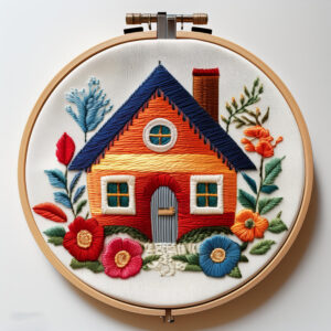 vibrant cottage embroidery design hand embroidery pattern, vibrant pattern, hand embroidery, hand embroidery pdf