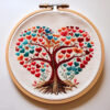 heart tree hand embroidery pattern, heart pattern, hand embroidery, hand embroidery pdf