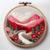 blush mountain embroidery scene hand embroidery pattern, blush pattern, hand embroidery, hand embroidery pdf