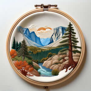 majestic valley embroidery scene hand embroidery pattern, majestic pattern, hand embroidery, hand embroidery pdf