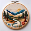 mountain sunrise embroidery art hand embroidery pattern, mountain pattern, hand embroidery, hand embroidery pdf