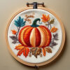 autumn pumpkin embroidery design hand embroidery pattern, autumn pattern, hand embroidery, hand embroidery pdf