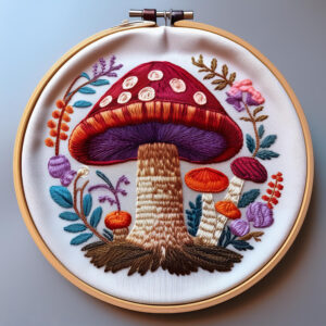 enchanted mushroom embroidery design hand embroidery pattern, enchanted pattern, hand embroidery, hand embroidery pdf
