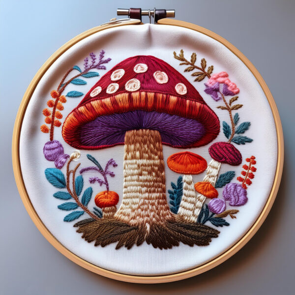 enchanted mushroom embroidery design hand embroidery pattern, enchanted pattern, hand embroidery, hand embroidery pdf