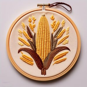 golden corn embroidery art hand embroidery pattern, golden pattern, hand embroidery, hand embroidery pdf