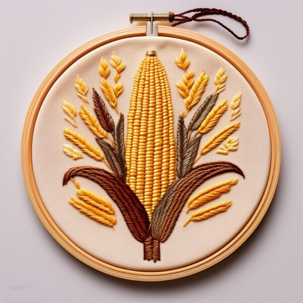 golden corn embroidery art hand embroidery pattern, golden pattern, hand embroidery, hand embroidery pdf