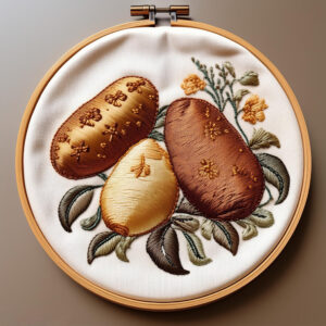 golden potatoes embroidery art hand embroidery pattern, golden pattern, hand embroidery, hand embroidery pdf