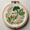 red and white wreath hand embroidery pattern, red pattern, hand embroidery, hand embroidery pdf