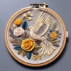 golden dove hand embroidery pattern, golden pattern, hand embroidery, hand embroidery pdf