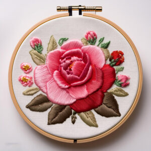 pink rose hand embroidery pattern, pink pattern, hand embroidery, hand embroidery pdf
