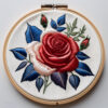rose with red and cream-colored petals hand embroidery pattern, rose pattern, hand embroidery, hand embroidery pdf